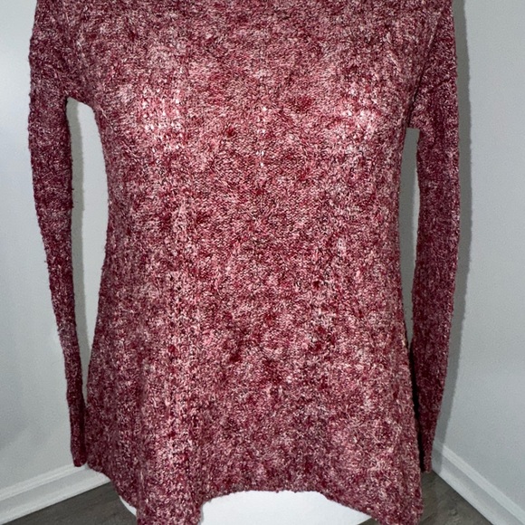 American Eagle Burgundy Marled Knit Long Sleeve Sweater Top XS - Picture 2 of 8